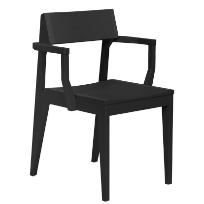 Chaise Schulz avec accotoirs, Non rembourré, Frêne noir
