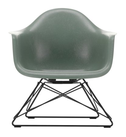 Eames Fiberglass Armchair LAR, Eames sea foam green, Noir basic