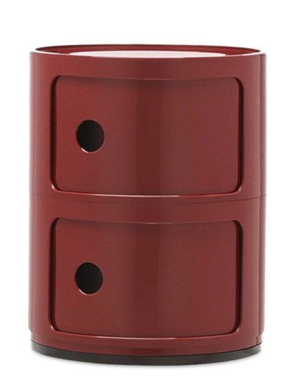 Conteneur d'appoint Componibili rond - 2 tiroirs, Bordeaux