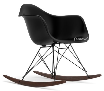 Fauteuil Eames Plastic Armchair RAR, Noir profond  , Revêtement basic dark, Érable foncé