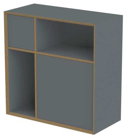 Étagère Vertiko Ply, Version 3, Anthracite, Sans socle