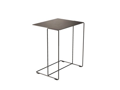 Guéridon Oki, H 49 x L 42 x P 34 cm, Peint par poudrage bronze mat, Peint par poudrage bronze mat
