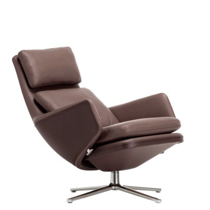 Fauteuil Grand Relax, Sans repose-pieds, Cuir Premium F, marron, Poli, 46,5 cm