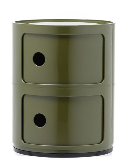 Conteneur d'appoint Componibili rond - 2 tiroirs, Vert