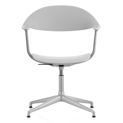 Chaise pivotante Mynt, Gris RE, Sans rembourrage, Sans rembourrage, Aluminium sablé, Patins en feutre pour sols durs