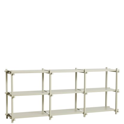 Étagère Woody, H 85,5 cm x L 206,5 cm, Gris fumé / gris fumé