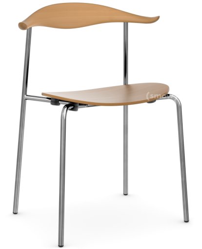 Chaise CH88T, Acier inoxydable , Hêtre huilé