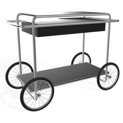 Chariot M4RS, Verni noir / nickelé, Sans support pour bouteilles