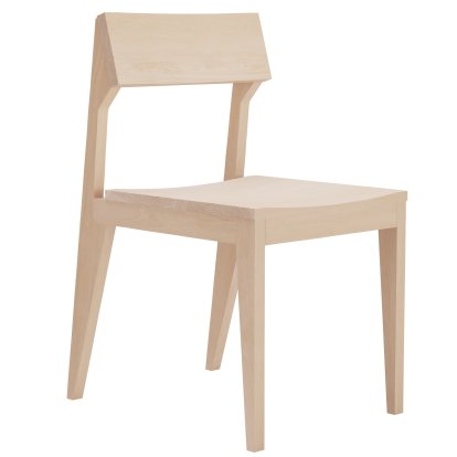 Chaise Schulz, Chêne ciré avec pigment blanc, Non rembourré