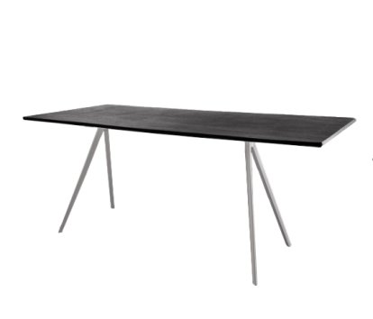 Table Baguette Outdoor, Ardoise, Blanc, 160 x 90 cm