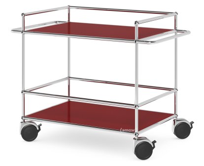Chariot médical USM Haller, Avec poignées á chariot, Rouge rubis USM