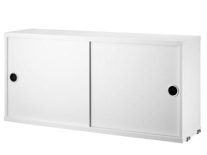 Caisson avec portes coulissantes String System, Laqué blanc, 20 cm