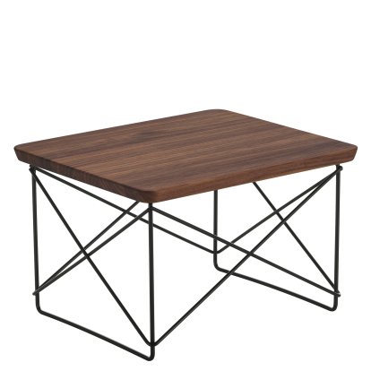 Table d'appoint Occasional Table LTR , Noyer massif, Revêtement thermolaqué noir basic