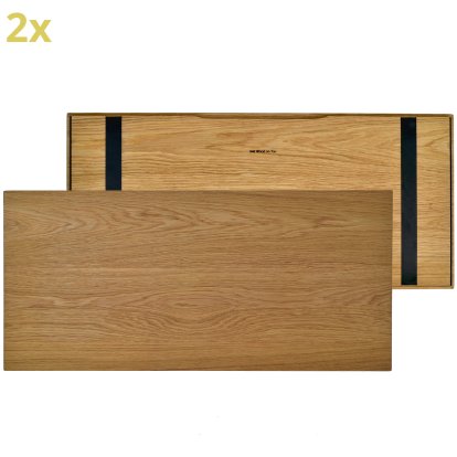 Plateau en bois (set de 2) pour étagères USM Haller, taille L, 75 cm x 35 cm, Chêne, huilé naturel