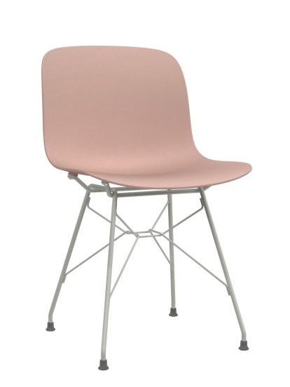 Chaise Troy, Rose, Verni blanc