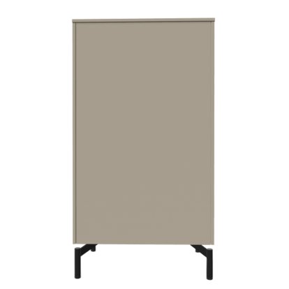 Buffet Aventa Sideboard avec portes, 60 cm, 4 Grilles de hauteur, Mélamine gris pierre, Pieds en métal