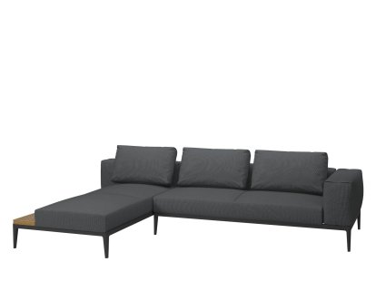 Canapé Grid Lounge, Accotoir à droite, Anthracite, Avec housse de protection imperméable