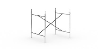 Châssis de table Eiermann 2, Chromé, Vertical, centré  , 80 x 66 cm, Avec rallonge en hauteur (hauteur 72-85 cm)
