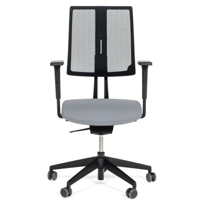 Chaise de bureau pivotante Equo, Noir, Filet, Xtreme Plus (PG0), Gris clair YS094, C30 KST avec réglage de la profondeur d'assise, Standard 100 mm, Avec accoudoirs, Avec roulettes souples