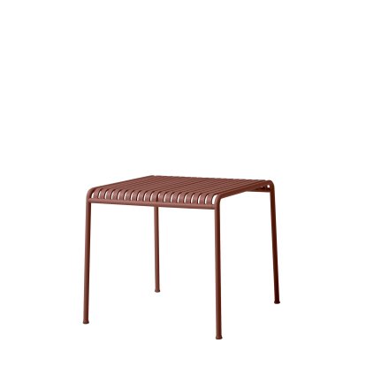 Table Palissade, Rouge oxyde, L 82,5 x L 90 cm