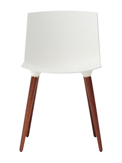 Chaise TAC, Blanc (mat), Noyer huilé