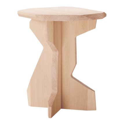 Tabouret Fels, Chêne ciré avec pigment blanc