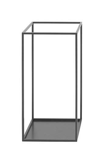 Porte-parapluie/table d'appoint Rack, Carré, Noir peint par poudrage