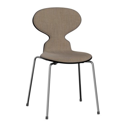 Chaise Fourmi (Ant) 3101 avec rembourrage avant, Laqué, Noir, Remix 242 - Marron clair, Chromé