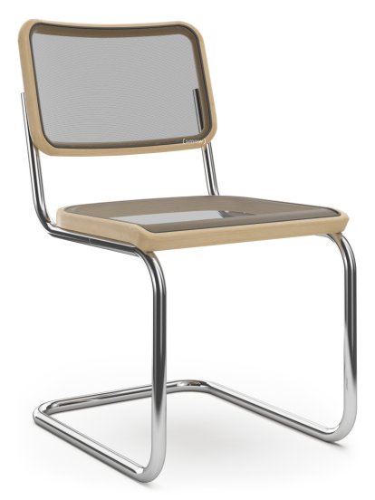 Chaise cantilever S 32 N Pure Materials, Chêne huilé, Chromé, Sans patins