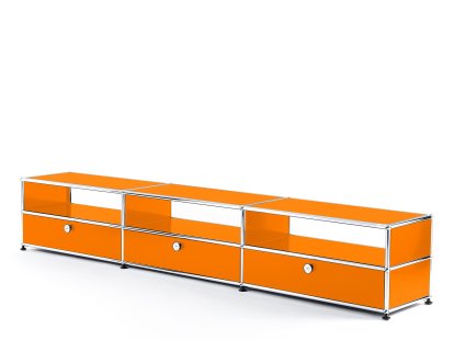 Meuble Hi-Fi bas Lowboard USM Haller, Orange pur RAL 2004