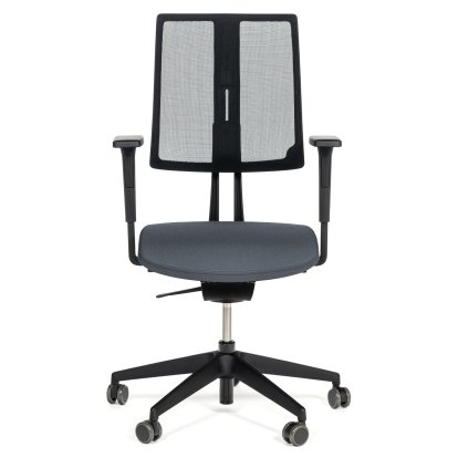 Chaise de bureau pivotante Equo, Noir, Filet, Xtreme Plus (PG0), Gris foncé YS171, C30 KST avec réglage de la profondeur d'assise, Standard 100 mm, Avec accoudoirs, Avec roulettes dures