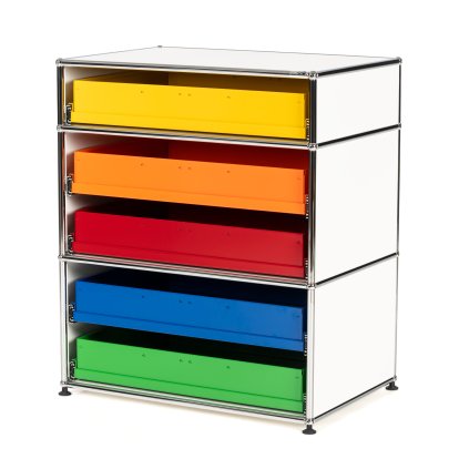 Buffet haut USM Haller pour enfants M avec tiroirs, Blanc pur RAL 9010