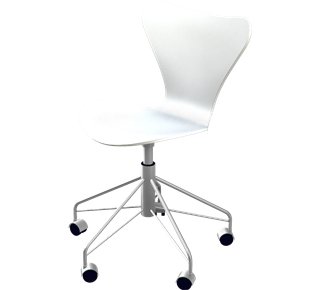 Chaise de bureau pivotante Série 7 3117, Laqué, Blanc