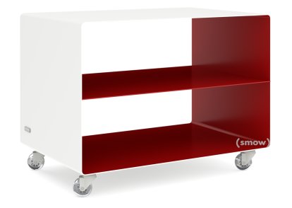 Caisson à roulettes R 103, Bicolore   , Blanc pur (RAL 9010) - Rouge rubis (RAL 3003), Roulettes transparentes