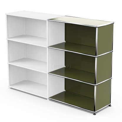 Kit d’extension horizontale USM Haller 3, Vert olive RAL 6003, 35 cm