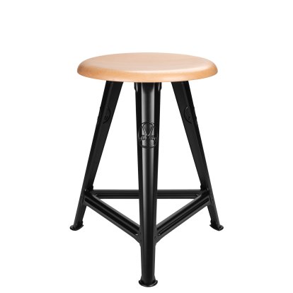 Tabouret Rowac – Modèle 1 / 50 cm, Hêtre, noir mat
