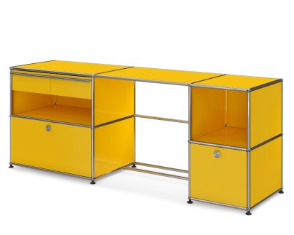 Bureau USM Haller Type 3, Jaune or RAL 1004, Patin de nivelage