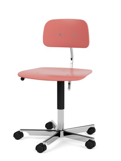 Chaise Kevi 2533, A / 38 - 51 cm, Rhubarbe, Aluminium poli