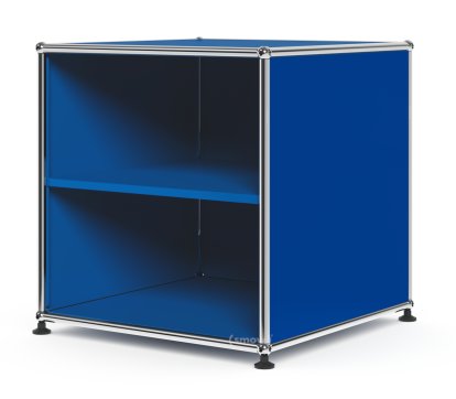 Table d'appoint USM Haller pour salle d'attente, H 50 x L 50 x P 50 cm, Bleu gentiane RAL 5010