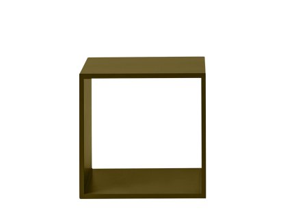 Système modulaire d'étagères Stacked, M (43,6 x 43,6 x 35 cm), Ouvert, Vert brun