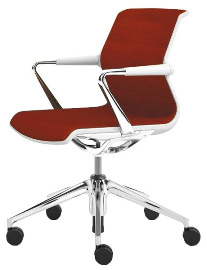 Chaise Unix Five-star base, Silk Mesh grès, Soft grey