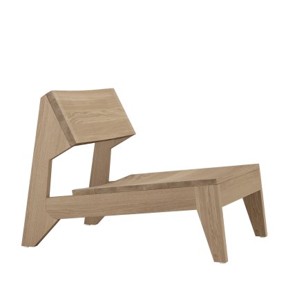 Chaise Lounge Schulz, Chêne ciré avec pigment blanc