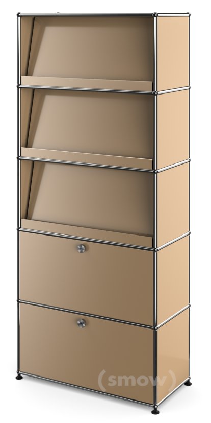 Étagère USM Haller avec 3 présentoirs inclinés, Beige USM
